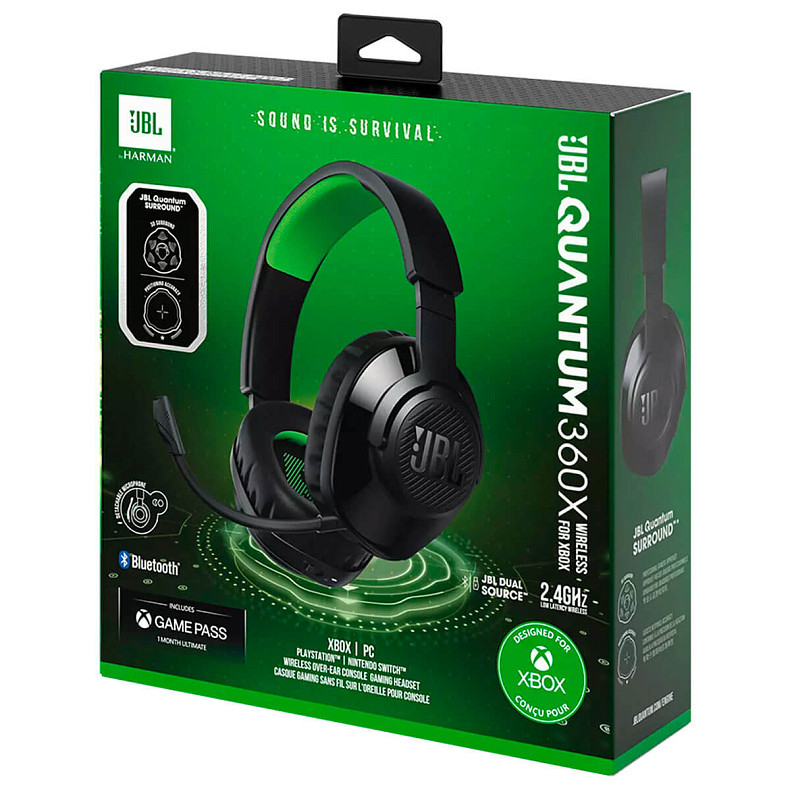 Навушники JBL Quantum 360X Wireless for XBOX (JBLQ360XWLBLKGRN)