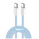 Кабель ColorWay USB Type-C + USB Type-C (M/M), 3.0 А, 1 м, Blue (CW-CBPDCC061-BL)