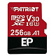 Карта памяти PATRIOT 256 GB microSDXC UHS-I U3 V30 A1 EP + SD adapter PEF256GEP31MCX