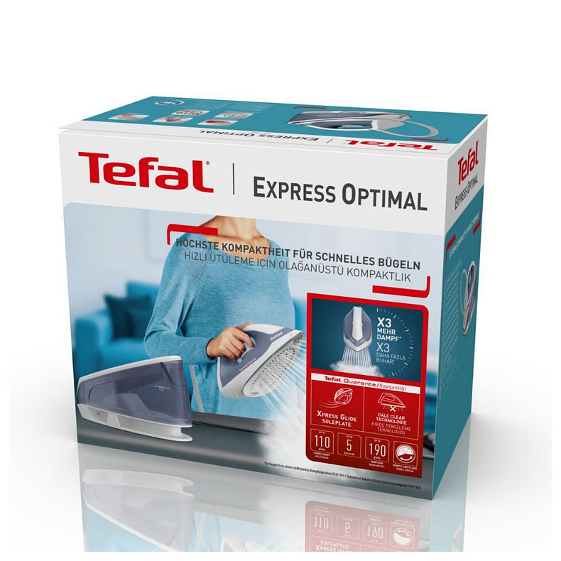 Праска-парогенератор Tefal Optimal, 2200Вт, 1200мл, паровий удар -190гр, постійна пара - 110гр, кера