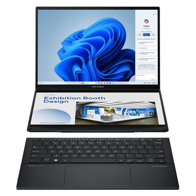 Ноутбук ASUS Zenbook Duo UX8406CA-QL048W 14" FHD OLED, Intel Ultra 9 285H, 32GB, F2TB, UMA, Win11
