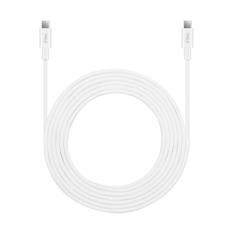 Кабель Ttec USB Type-C - USB Type-C (M/M), 3 м, White (2DK48B)