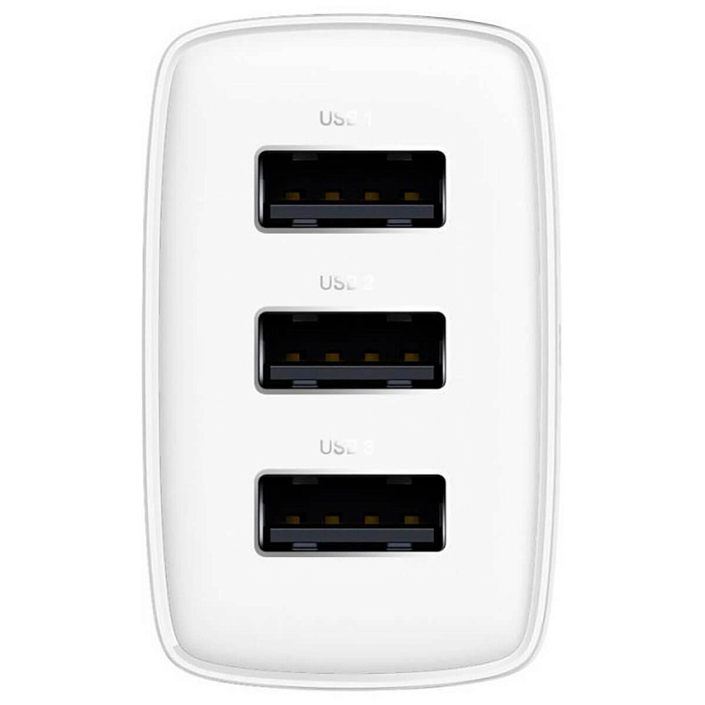 Мережевий зарядний пристрій Baseus Compact  Charger 3U 17W EU White (CCXJ020102)