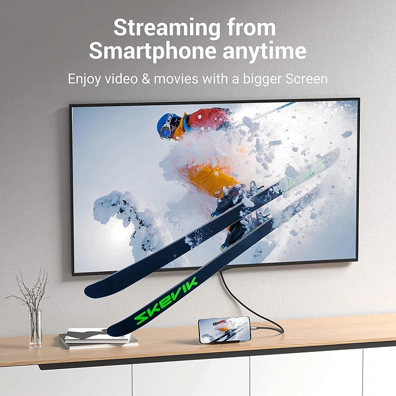 Кабель Vention USB 3.1 Type-C M - HDMI M, 2.0m v.2.0 4K 60Hz Aluminum Alloy Type чорний