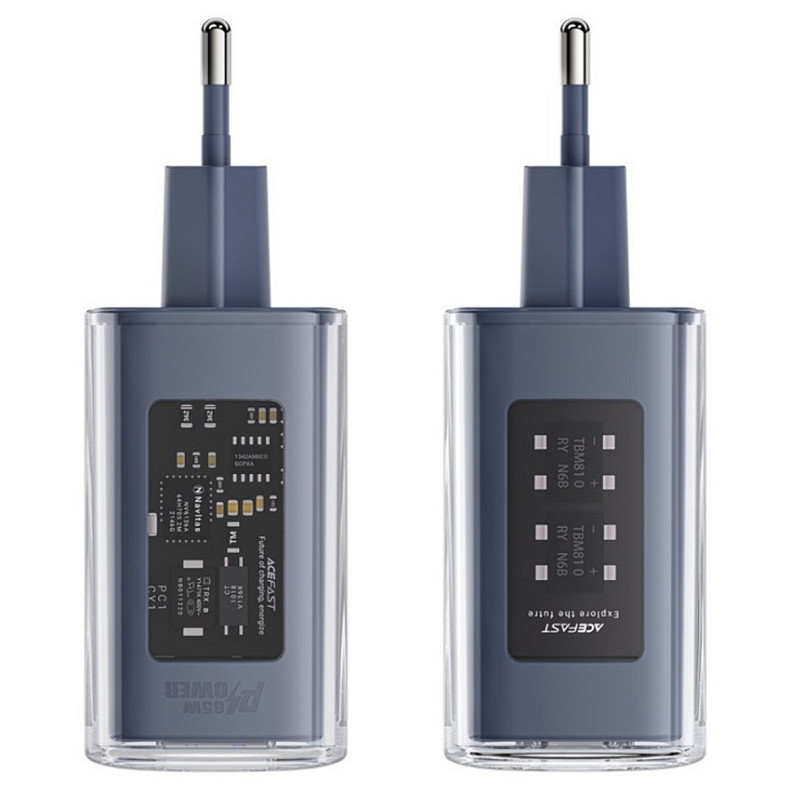 Зарядное устройство 3xUSB 65W (2xUSB-C+USB-A) Gan A45 Fast Charger Mountain mist Acefast