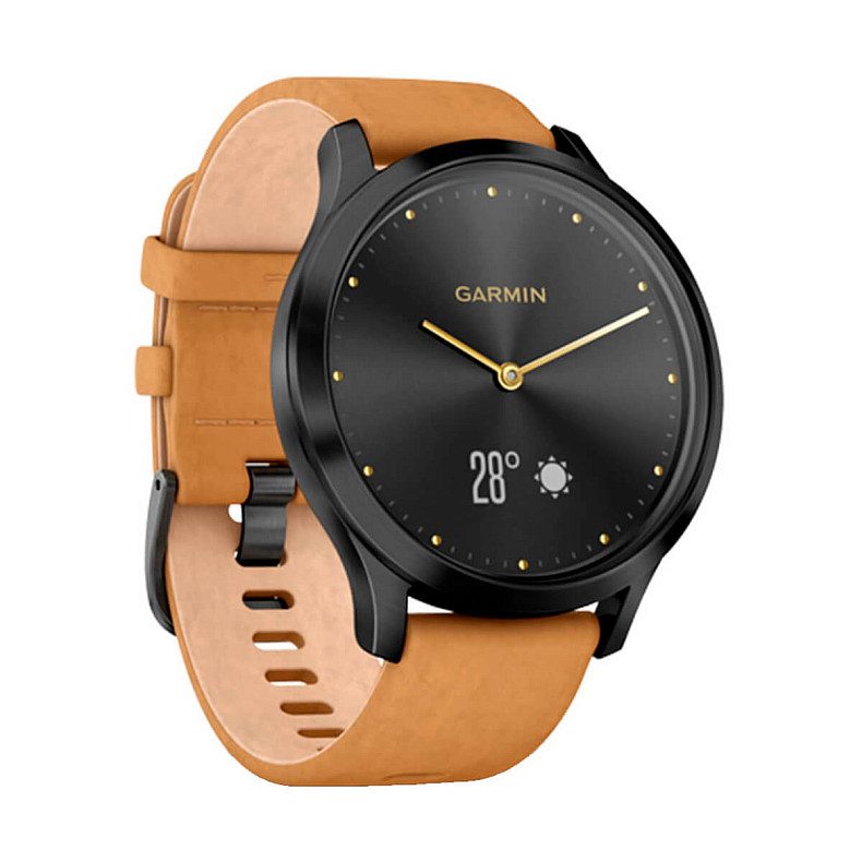 Спортивные часы GARMIN Vivomove HR Premium Black with Tan Suede Leatehr & Black Silicone Bands (010-01850-00/A0)