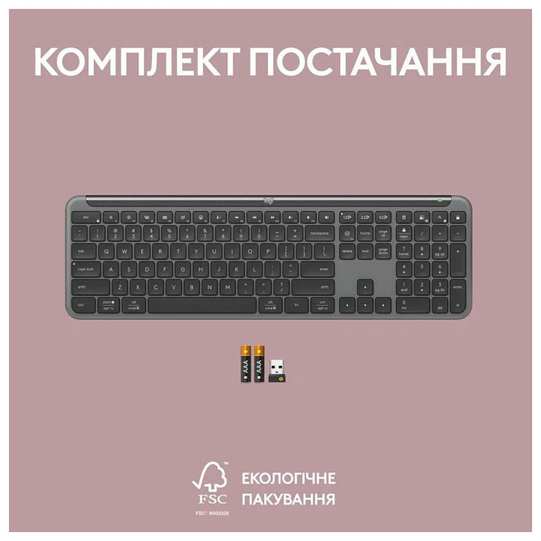 Клавіатура Logitech Signature Slim K950 US Graphite USB (920-012465)