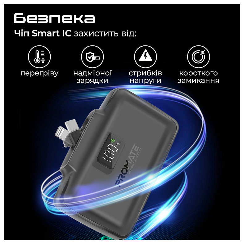 Универсальная мобильная батарея Promate PowerUp-10Duo 10000mAh 20W Black