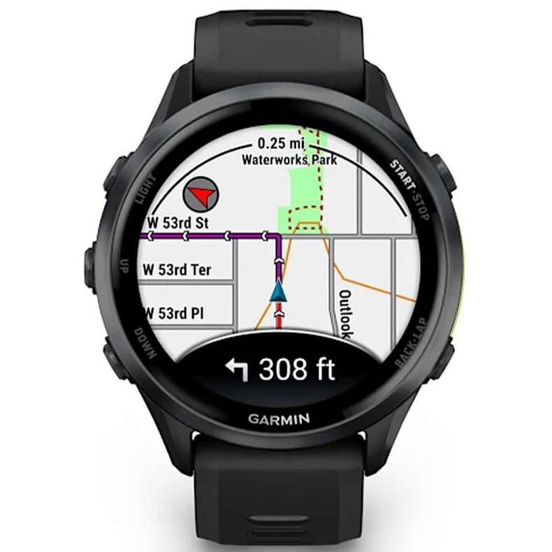 Спортивний годинник Garmin Forerunner 970 Carbon Gray DLC Titanium with Black Case and Black/Translucent Whitestone Band (010-02969-00)