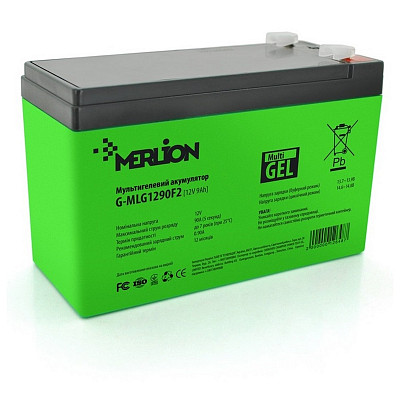 Аккумуляторная батарея Merlion 12V 9AH Green AGM мультигель (G-MLG1290F2/12648)