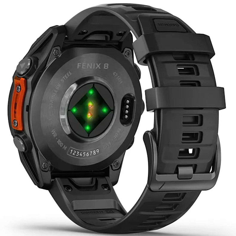 Спортивные часы GARMIN Fenix 8 47mm AMOLED Slate Grey with Black Silicone Band