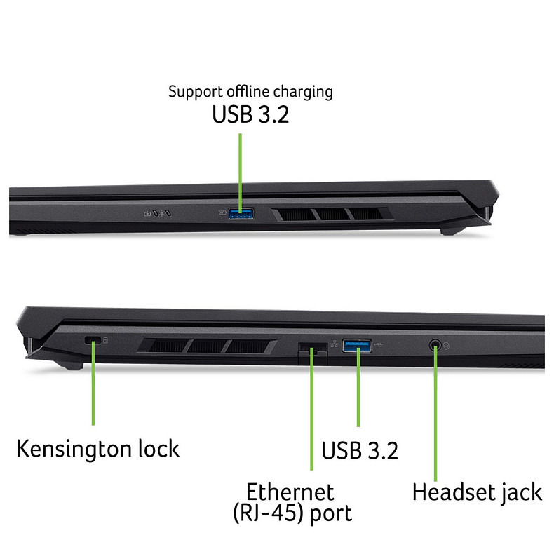 Ноутбук Acer Nitro V 16 ANV16-71 16" WUXGA IPS, Intel i7-14650HX, 16GB, F1TB, NVD4050-6, Lin, чорний