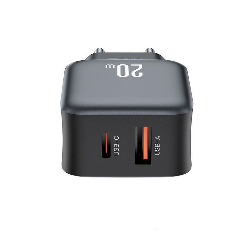 Зарядний пристрій XO L154 (1USB-С, 1USB, 3А) PD, QC 3.0 Black (L154.black)