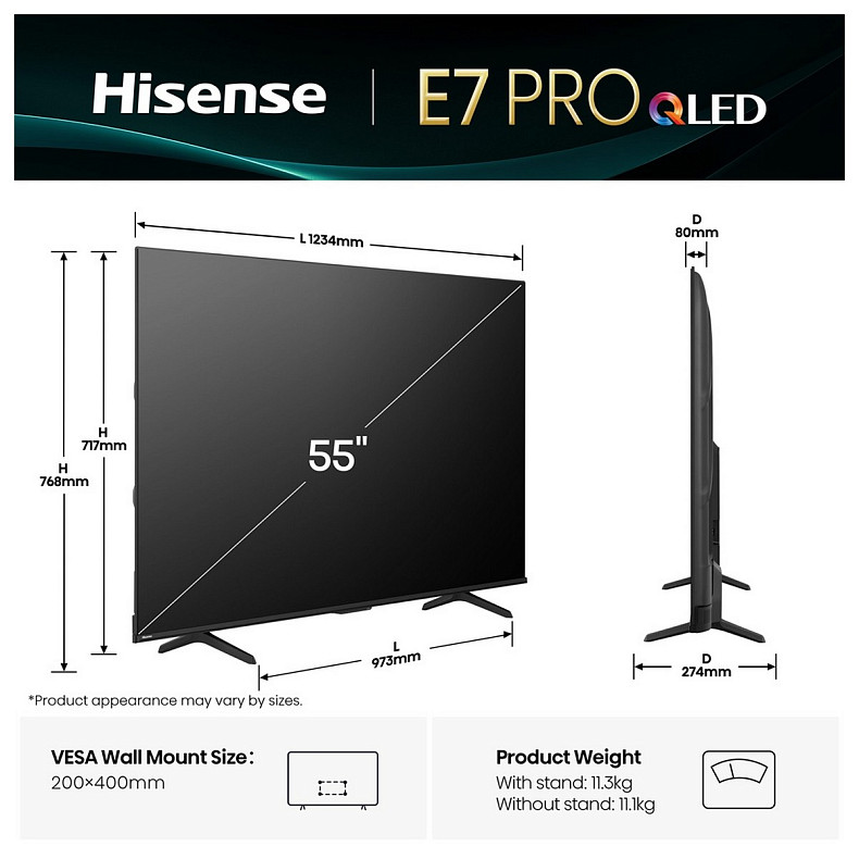 Телевізор HISENSE 55E7Q PRO