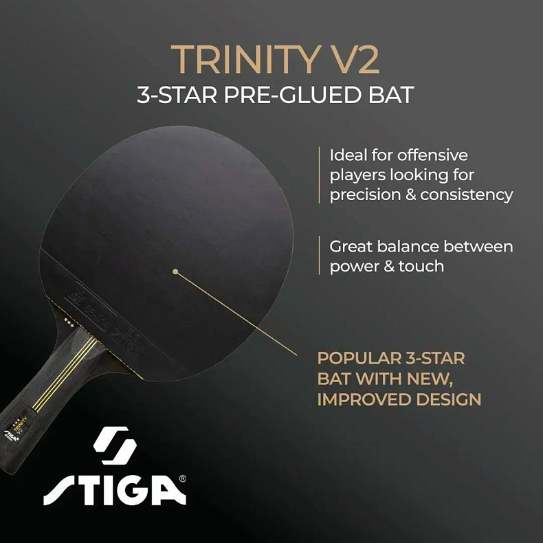 Ракетка для настольного тенниса Stiga Trinity 3 Star ver.2 FL (1213-1208-35)