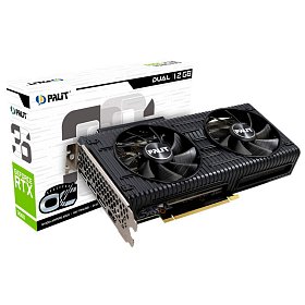 Відеокарта Palit GeForce RTX 3060 12GB GDDR6 Dual OC (NE63060T19K9-190AD) (LHR)