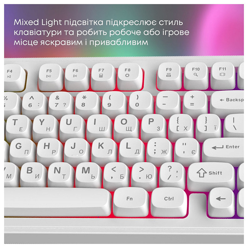 Клавиатура Ajazz AF98 Black USB-C White (AF98-W)
