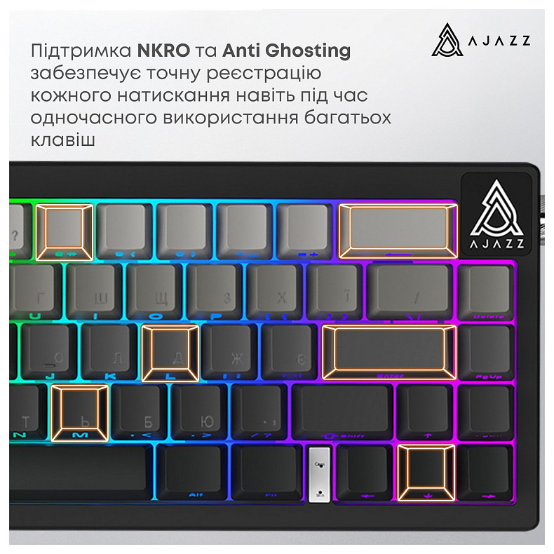 Клавиатура Ajazz AK650 Day Dream Switch Gradient Black USB-C (AK650-DD-BG)