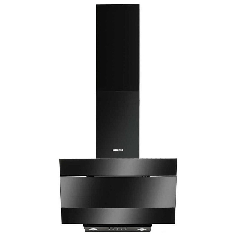 Витяжка Hansa похила, скло+метал, 60см, 280м.куб/год, чорний метал