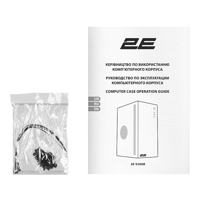 Корпус 2E Credo V200B без БП, 2xUSB3.0, 1x80мм, VGA 250мм, mATX, черный