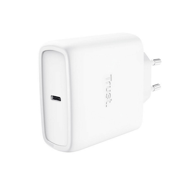 Зарядний пристрій Trust Maxo 65Вт, GaN, USB-C PD/PPS, білий