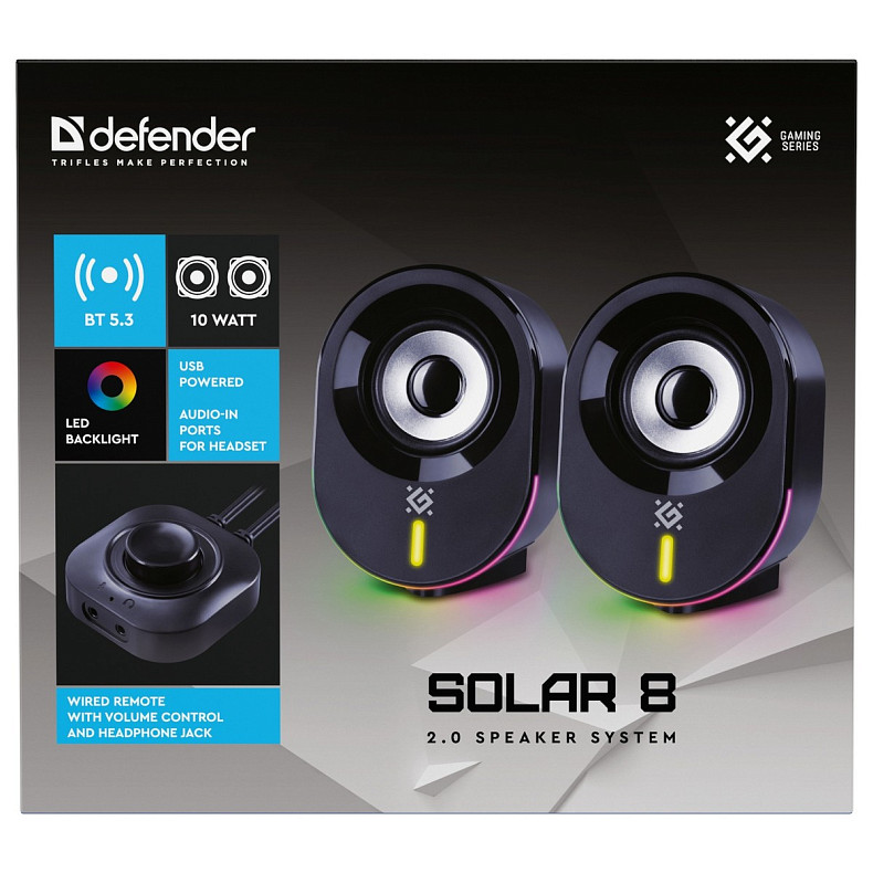 Акустичні колонки Defender Solar 8 RGB Black (65938)