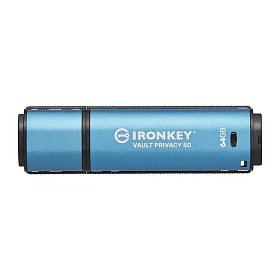 Флеш-накопичувач USB3.2 64GB Kingston IronKey Vault Privacy 50 Type-A Blue (IKVP50/64GB)