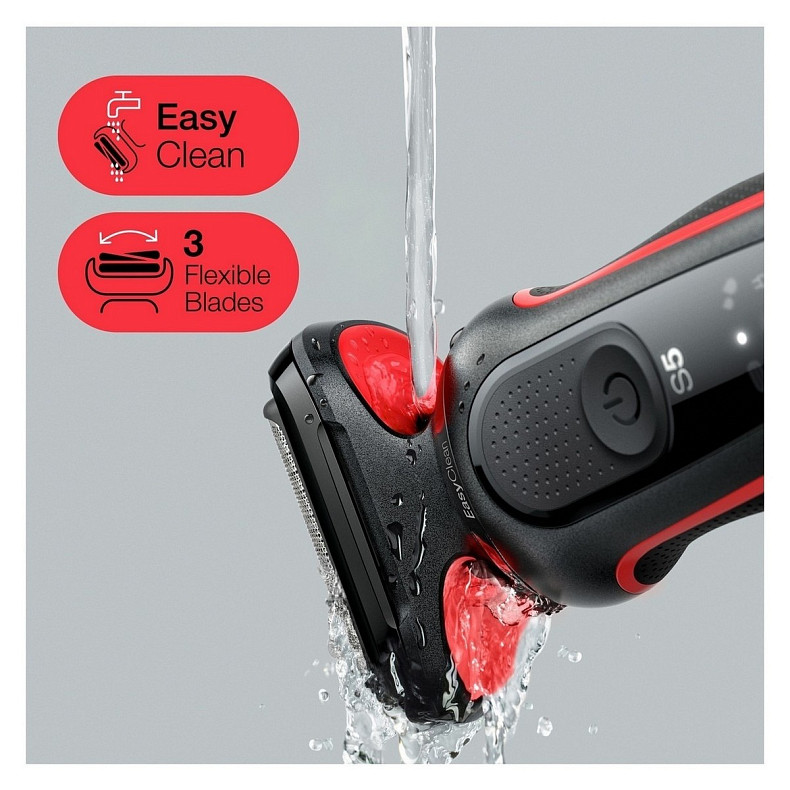 Електрична бритва BRAUN Series 5 51-R1000s чорна/червона