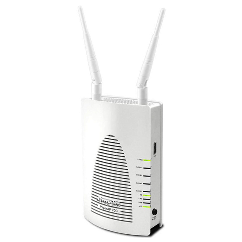Точка доступу DrayTek Vigor AP 903, FAT AP, PoE, 5 LAN GbE, 1 USB 2.0, WiFi Dual Band 802.11n 400Mb