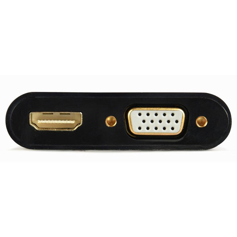 Адаптер-перехідник HDMI на HDMI/VGA+Аудио 3,5