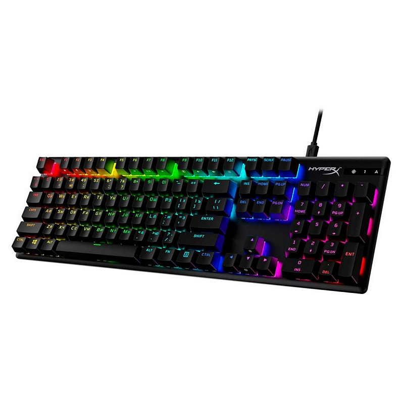 Клавіатура HyperX Alloy Origins Aqua RGB PBT ENG/RU Black (639N5AA) USB