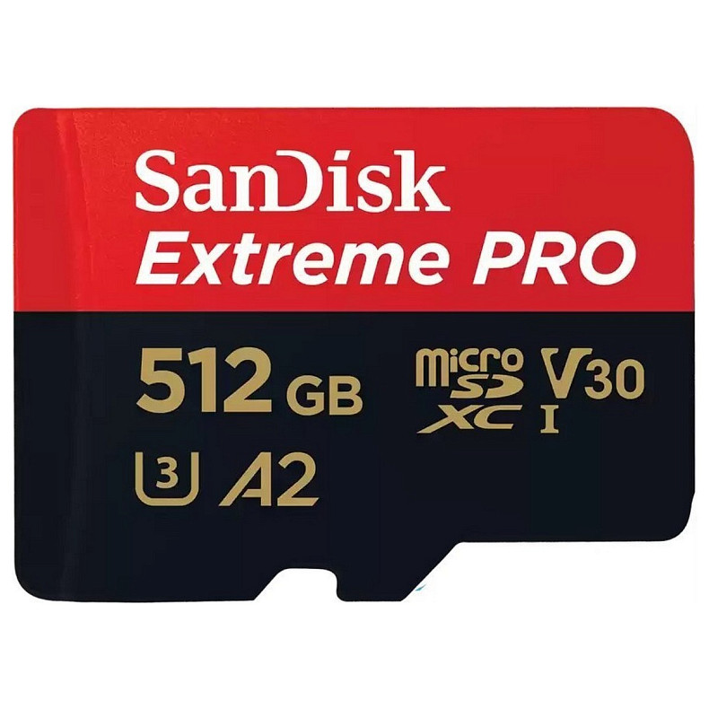 Карта пам'яті SanDisk microSD 512GB C10 UHS-I U3 Extreme Pro V30 + SD