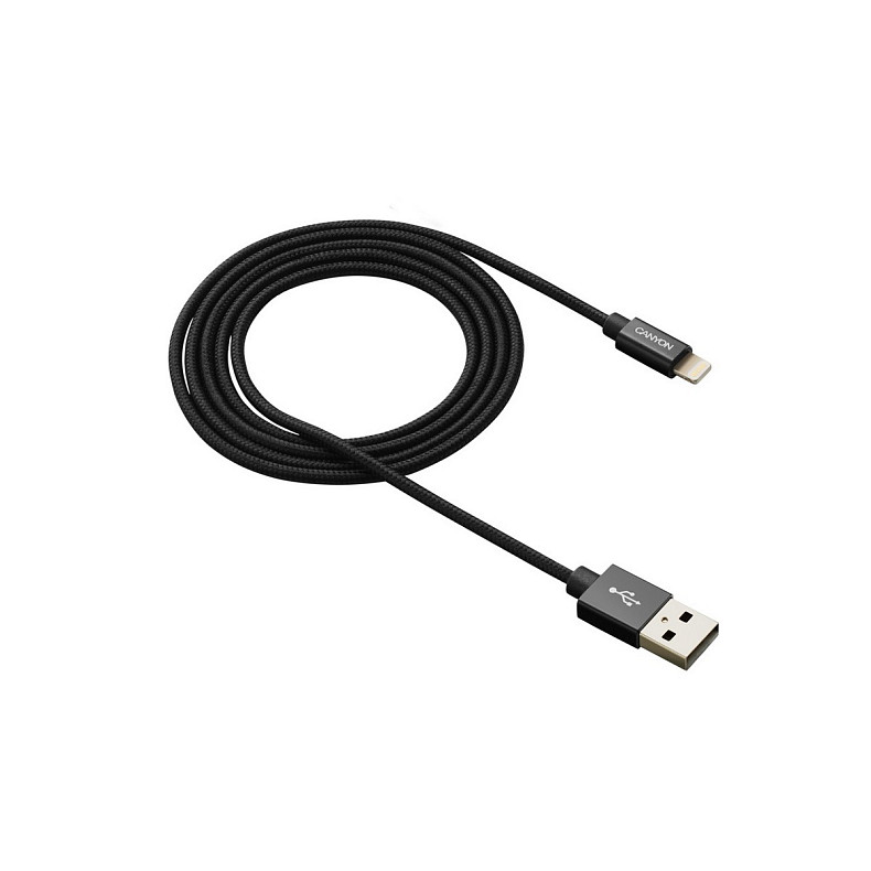 Кабель Canyon USB - Lightning 0.96м, Black (CNS-MFIC3B)