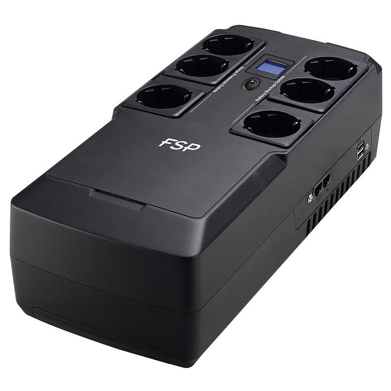 ДБЖ FSP NanoFit 800, 800ВА/480Вт, SCHUKO, USB/2хUSB зар 5V/1A(Max.), AVR, RG11