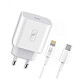 Зарядний пристрій SkyDolphin SC18EL PD2.0 (1USB-C, 3A) White (MZP-000156) + кабель Lightning