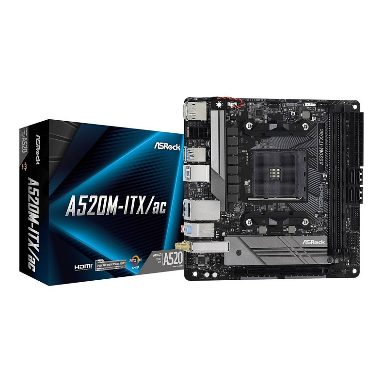 Материнская плата ASRock A520M-ITX/AC Socket AM4