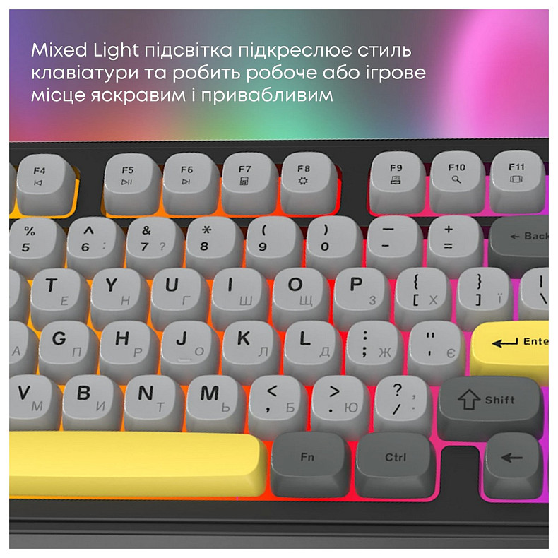 Клавиатура Ajazz AF98 Black USB-C Black Gray Yellow (AF98-BGY)