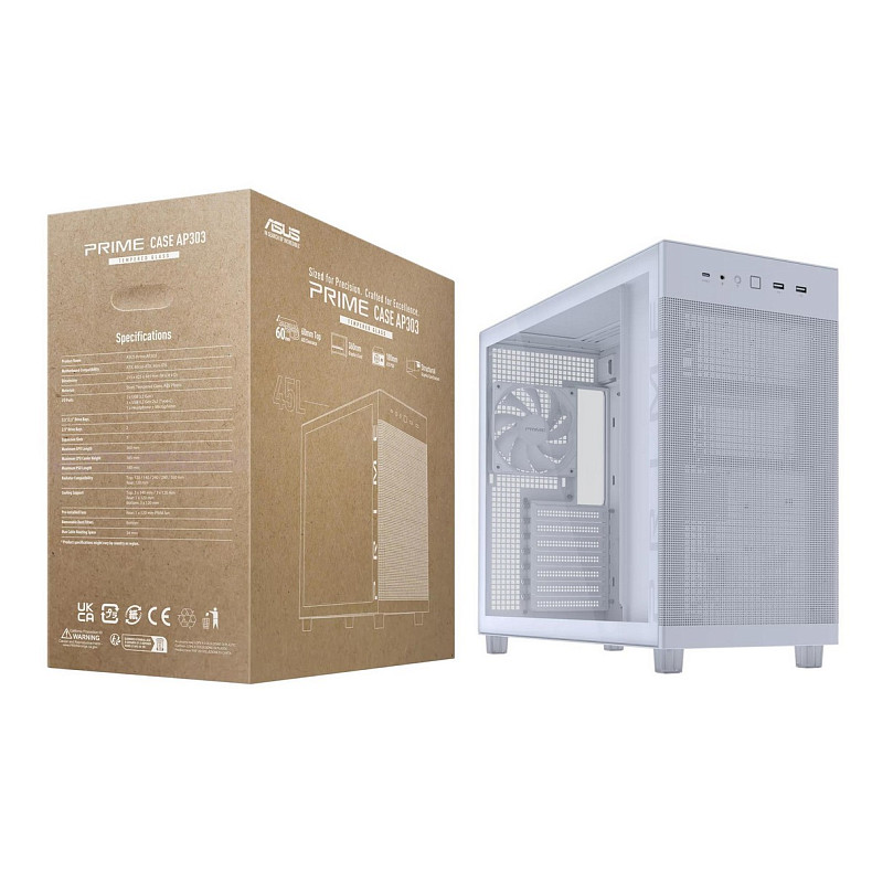 Корпус Asus Prime AP303 TG White (90DC00V3-B39010)