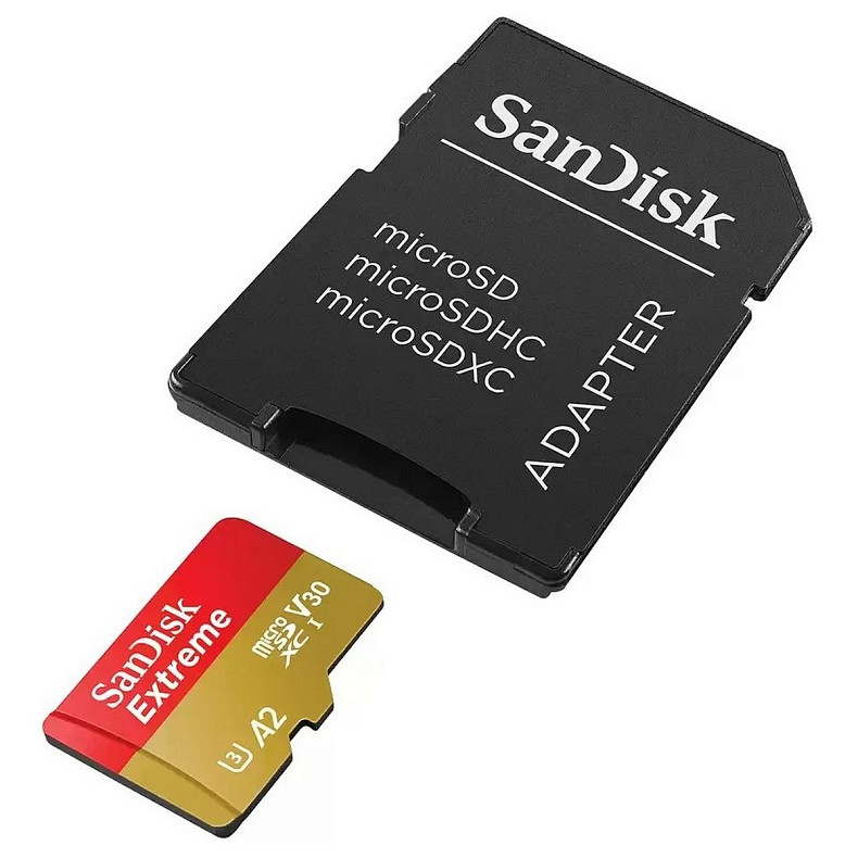 Карта памяти SanDisk microSD 128GB C10 UHS-I U3 Extreme V30+SD