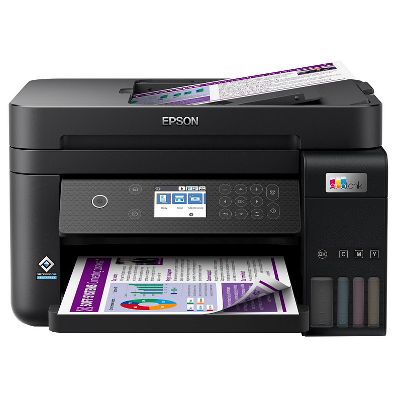 МФУ ink color Epson EcoTank L6270 33_20 ppm ADF Duplex USB Ethernet Wi-Fi 4 inks Black Pigment