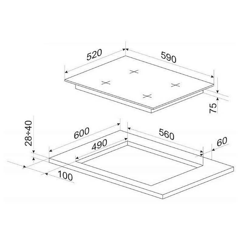 Варильна поверхня Hansa газова, 60см, чавун, білий