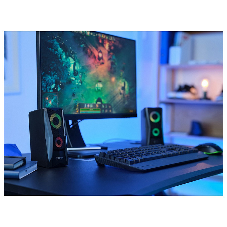 Акустическая система Trust GXT 606 Javv 2.0, USB/AUX, RGB, черный