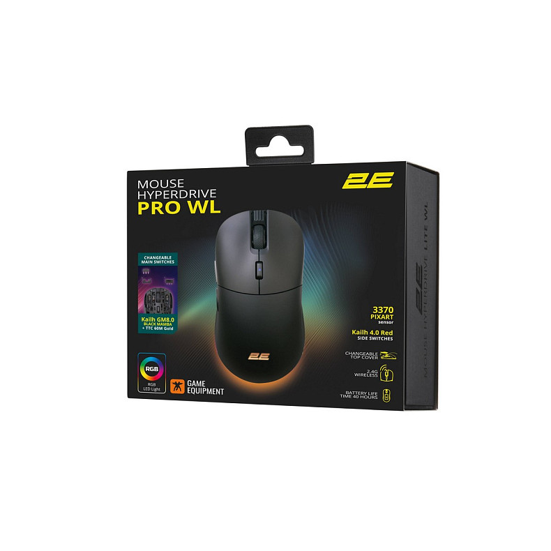 Мышка 2E GAMING HyperDrive Pro WL, RGB Black (2E-MGHDPR-WL-BK)