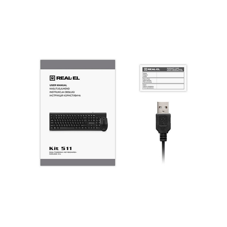 Комплект (клавиатура, мышь) REAL-EL Kit 511 Black