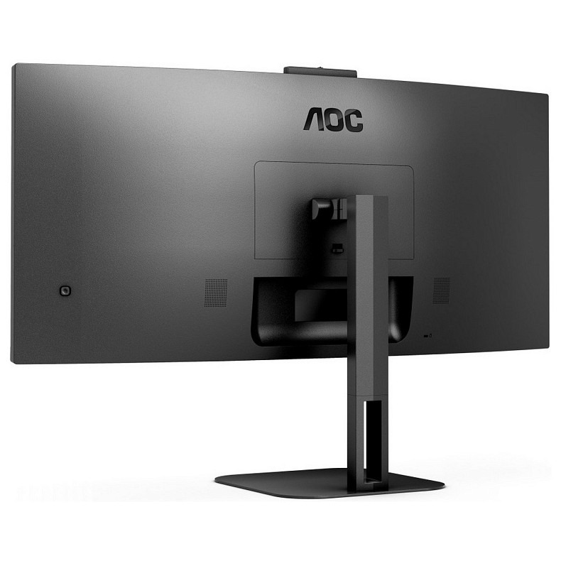 TFT 34" AOC CU34V5CW/BK, WQHD, VA, 100Гц, 1 мс, вигнутий, HDMI, DP, USB-C, USB-hub, webcam, колонки