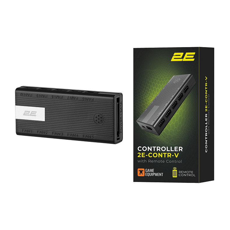 Контролер 2E GAMING CONTR-V ARGB 10 fans 4pin, SATA +5V 3pin, пульт