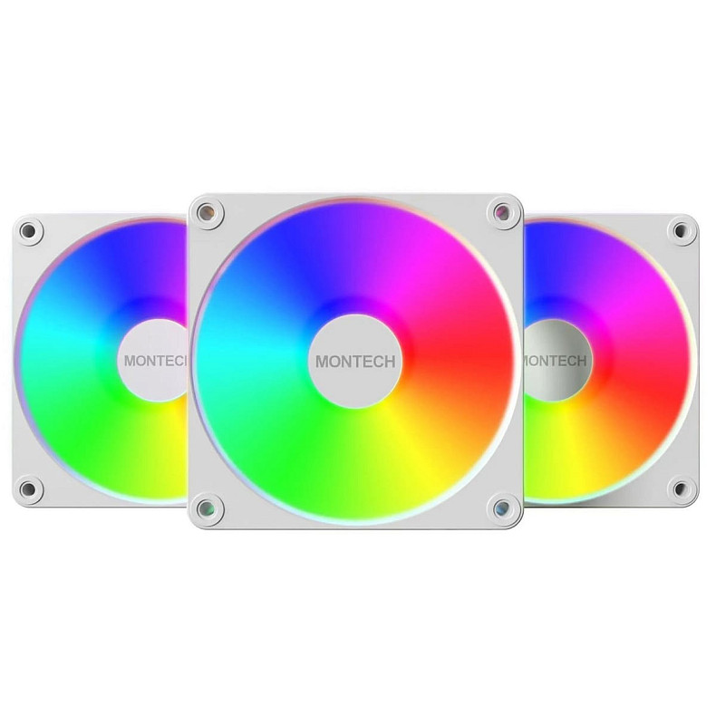 Набір із трьох вентиляторів Montech GF120 V2 ARGB PWM 120MM 3 IN 1 (W)