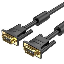 Кабель VGA 15M-15M, 1.5 м, з ферритами, чорний Vention