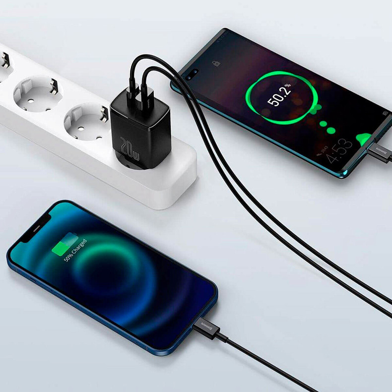 Сетевое зарядное устройство Baseus Compact Quick Charger U+C 20W EU Black (CCXJ-B01)