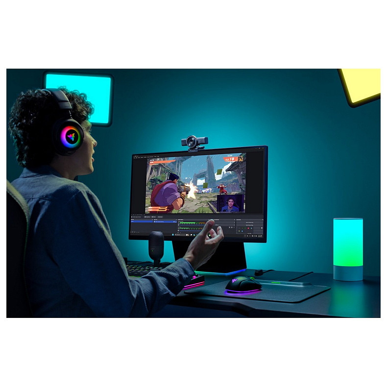 Вебкамера Razer Kiyo V2 X, FullHD, 60fps, auto focus, чорний